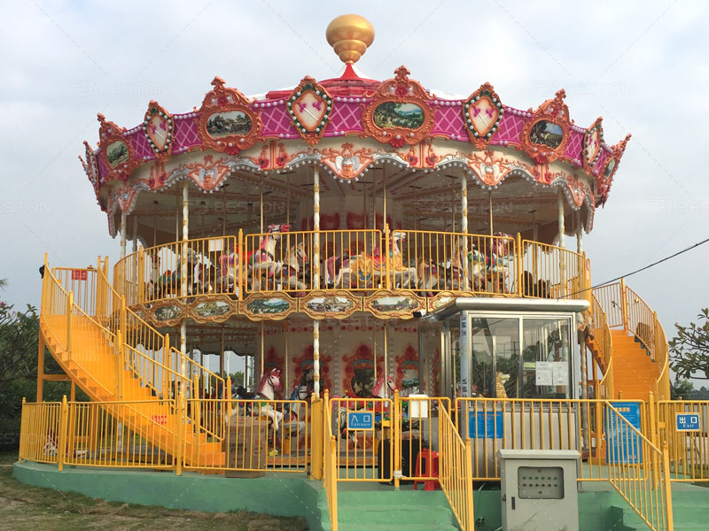 buy double decker amusement carousel for sale 